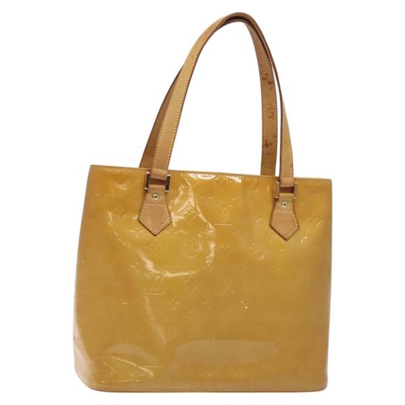 LOUIS VUITTON Monogram Vernis Houston Hand Bag Beige M91004 LV Auth th6124 - Picture 1 of 16
